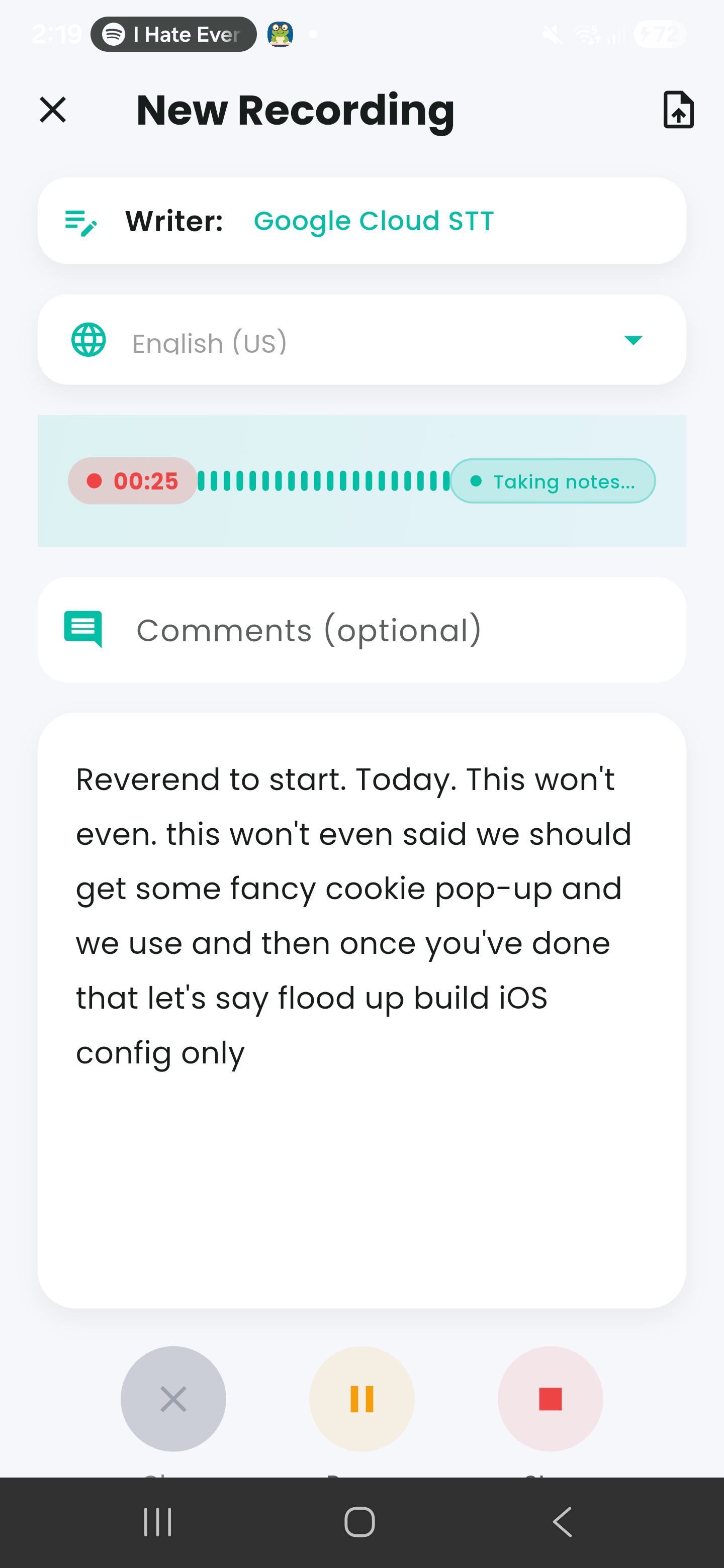 Audio writer in EKIT